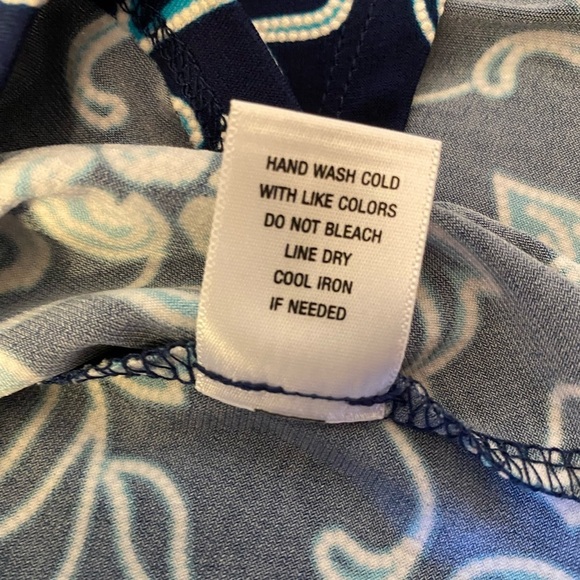 Sami & Jo cold shoulder knit, top navy teal floral 94% poly 6% spandex s… - Picture 9 of 10